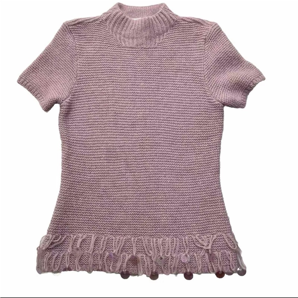 Escada Womens Knit Sweater Pink Top Size 38 (M) Wool Monhair